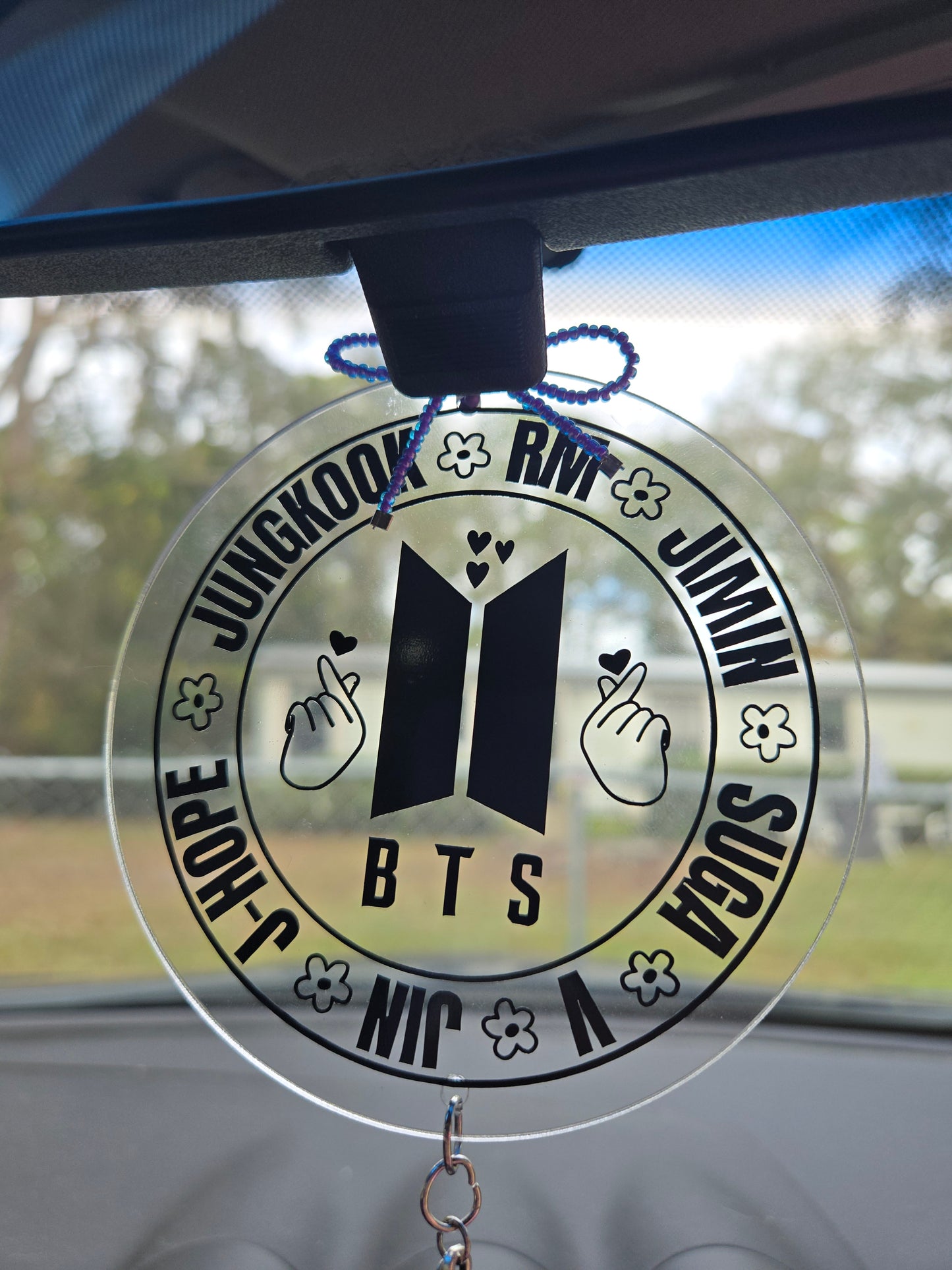 BTS car mirror charm