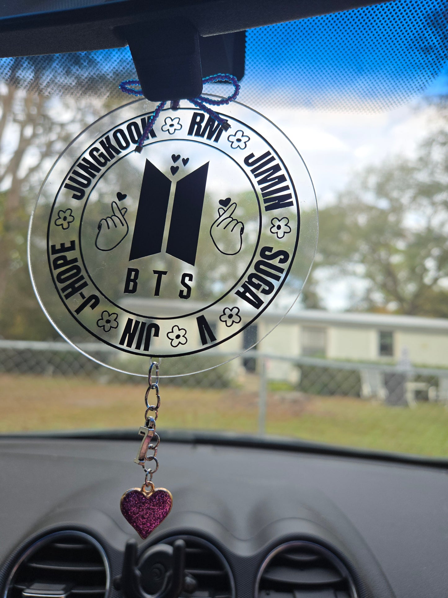 BTS car mirror charm