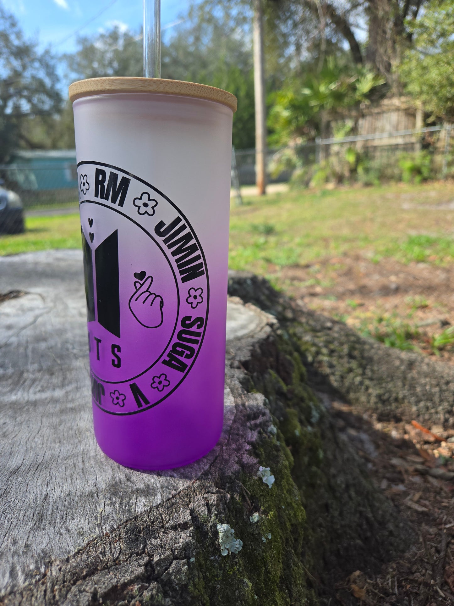 BTS inspired Glass tumblers