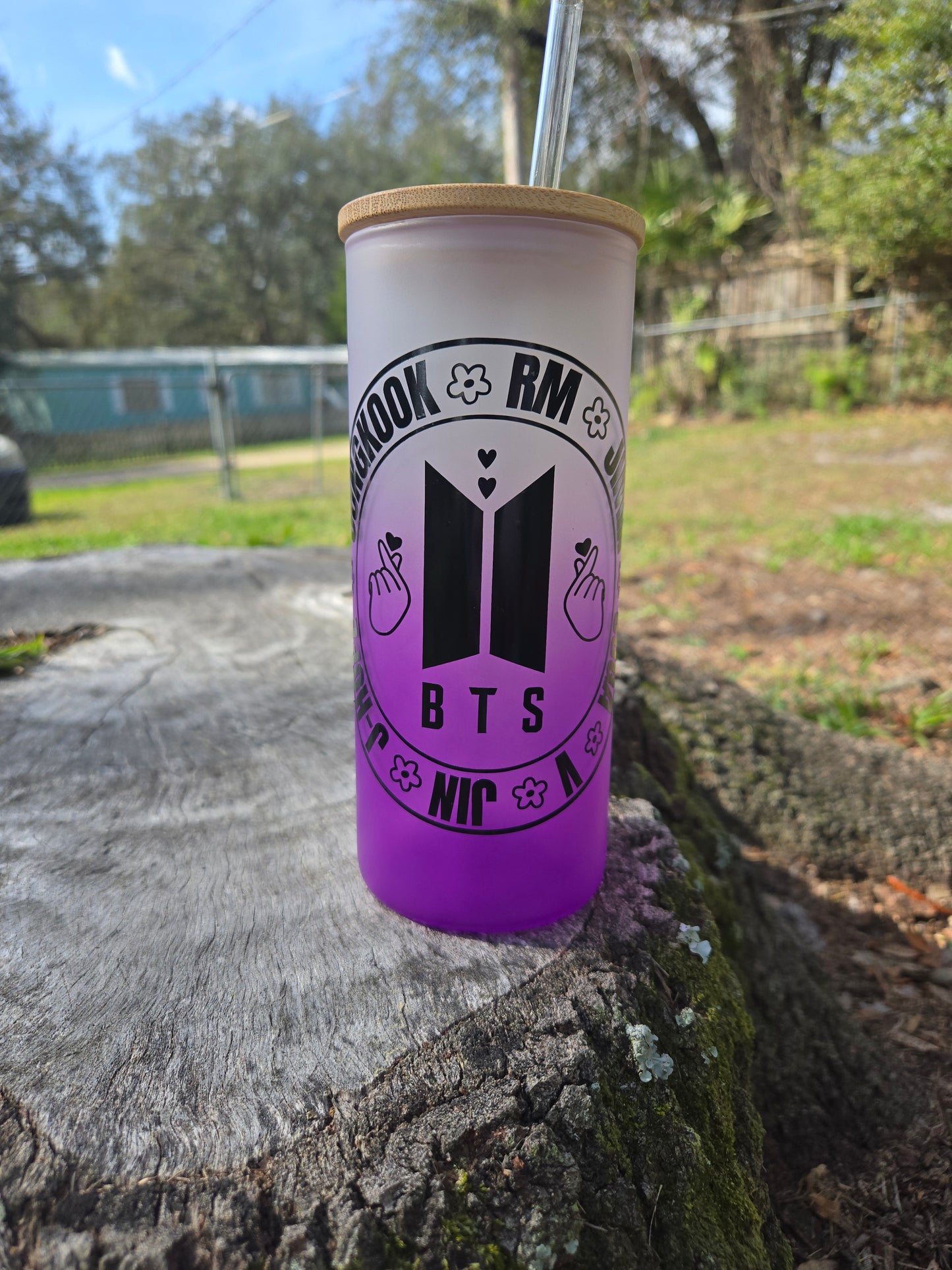 BTS inspired Glass tumblers
