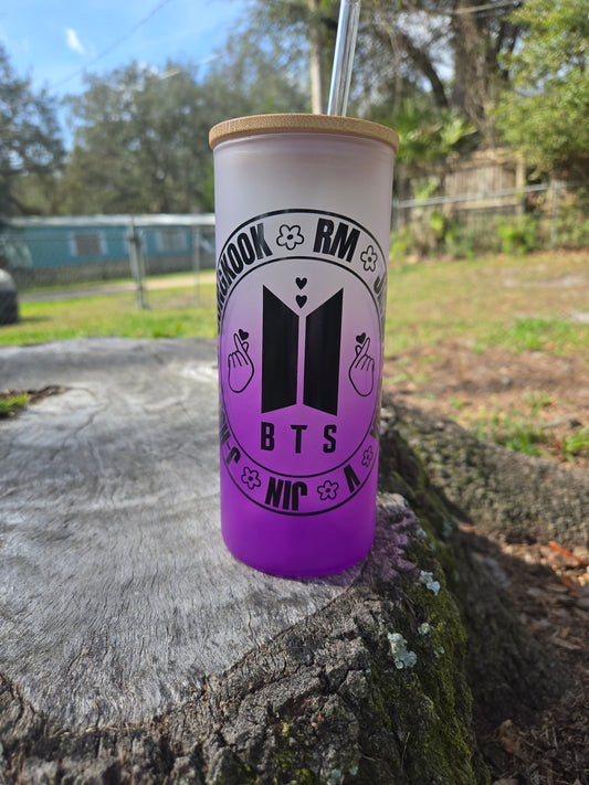 BTS inspired Glass tumblers