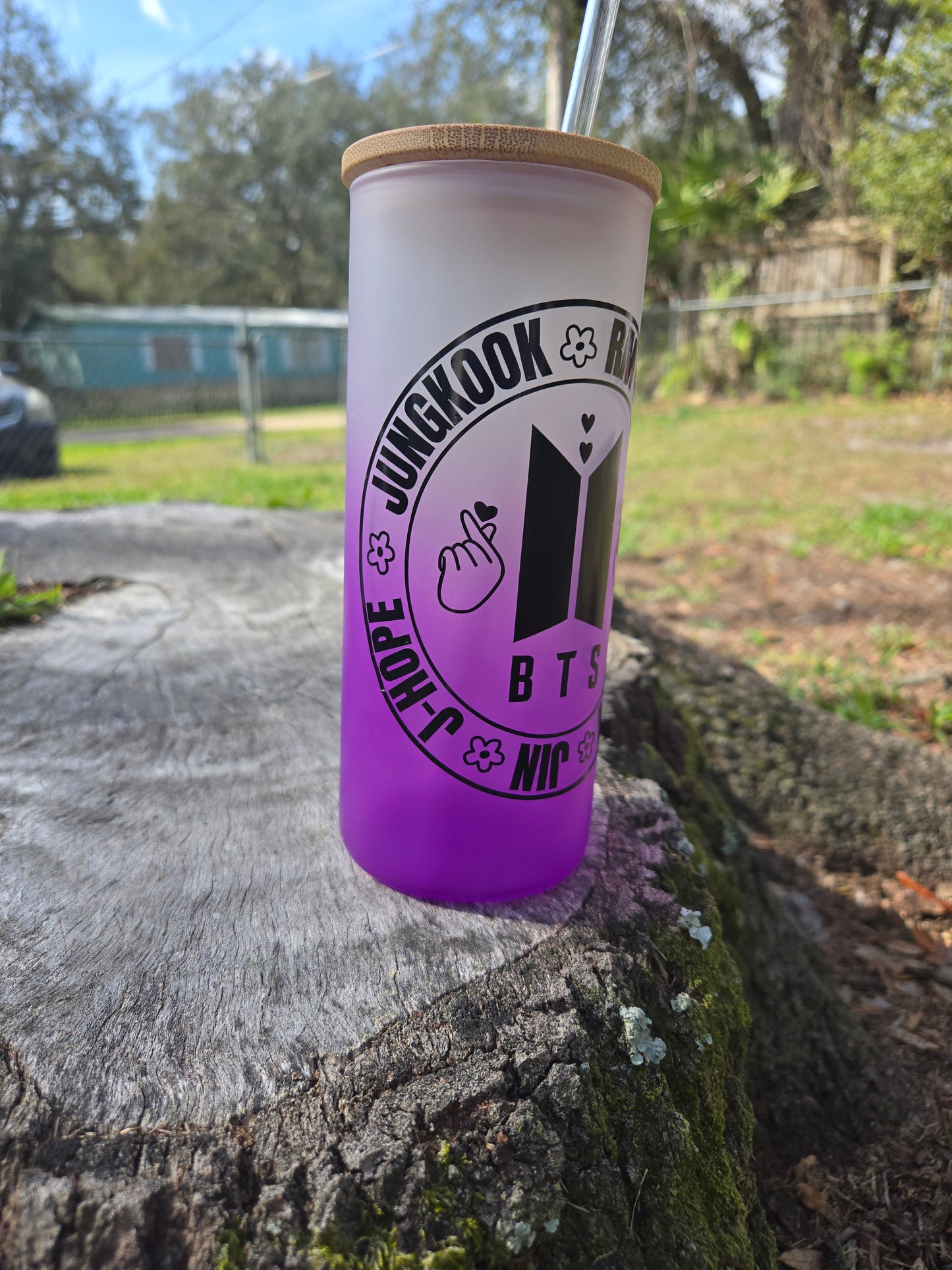 BTS inspired Glass tumblers